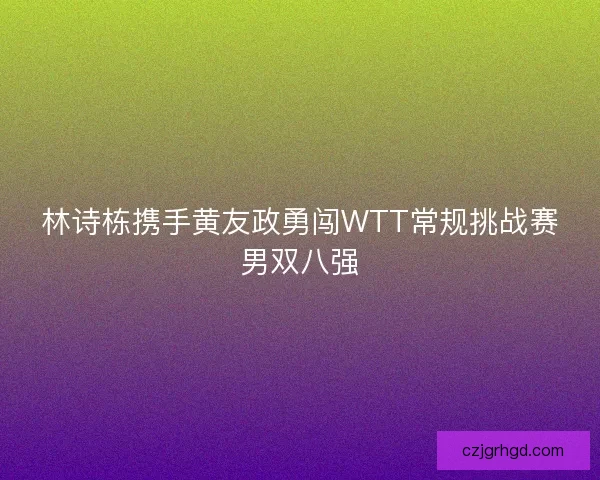 林诗栋携手黄友政勇闯WTT常规挑战赛男双八强